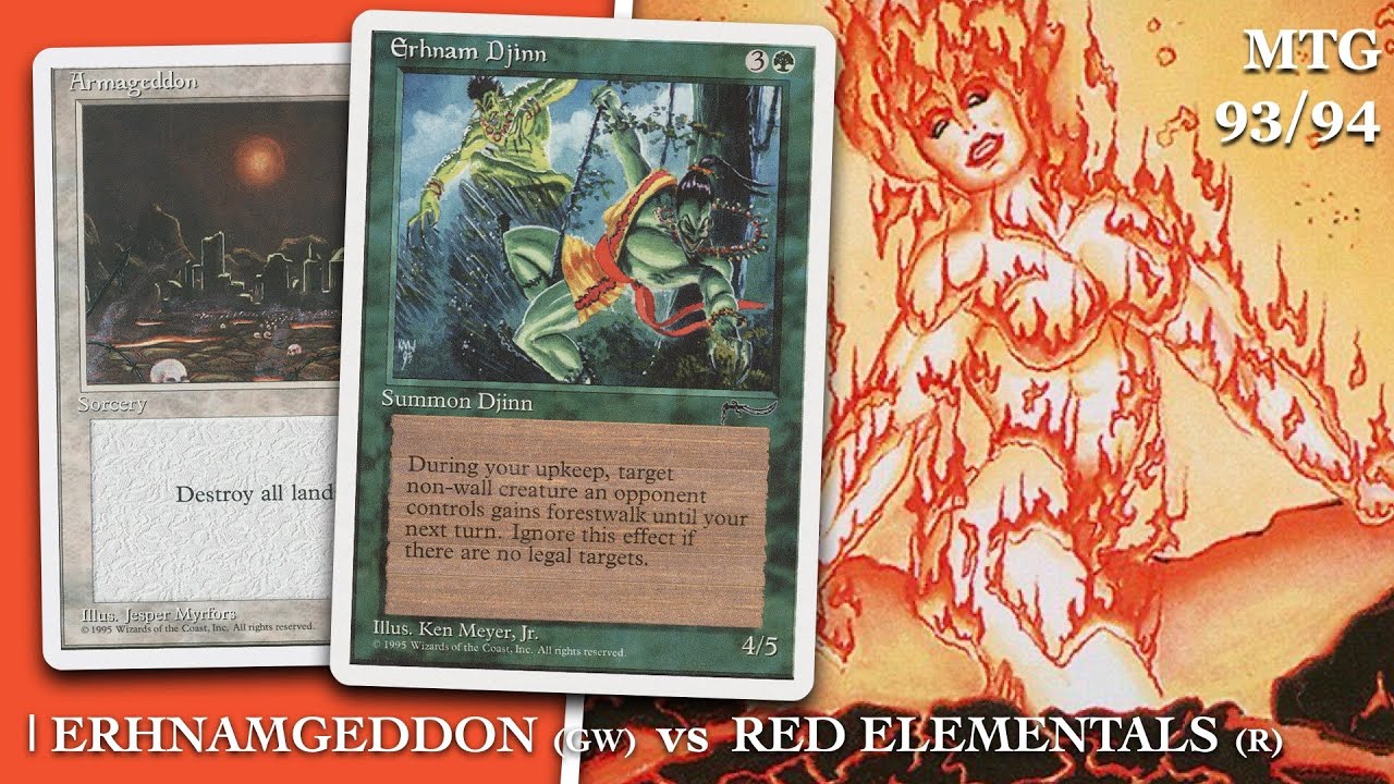 GW Erhnamgeddon vs Mono Red Elementals, Budget #mtg 93/94 | Old School Magic the Gathering | 724