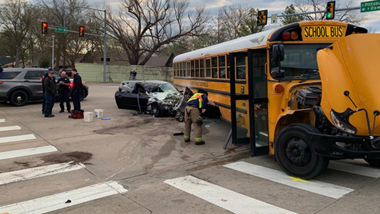 Car Crashes Into Jenks School Bus