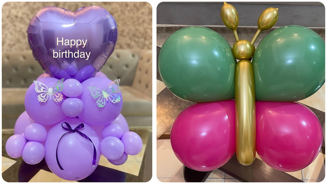 DIY Balloon Centerpiece Decoration Ideas || How to make Balloon Butterfly & Bouquet