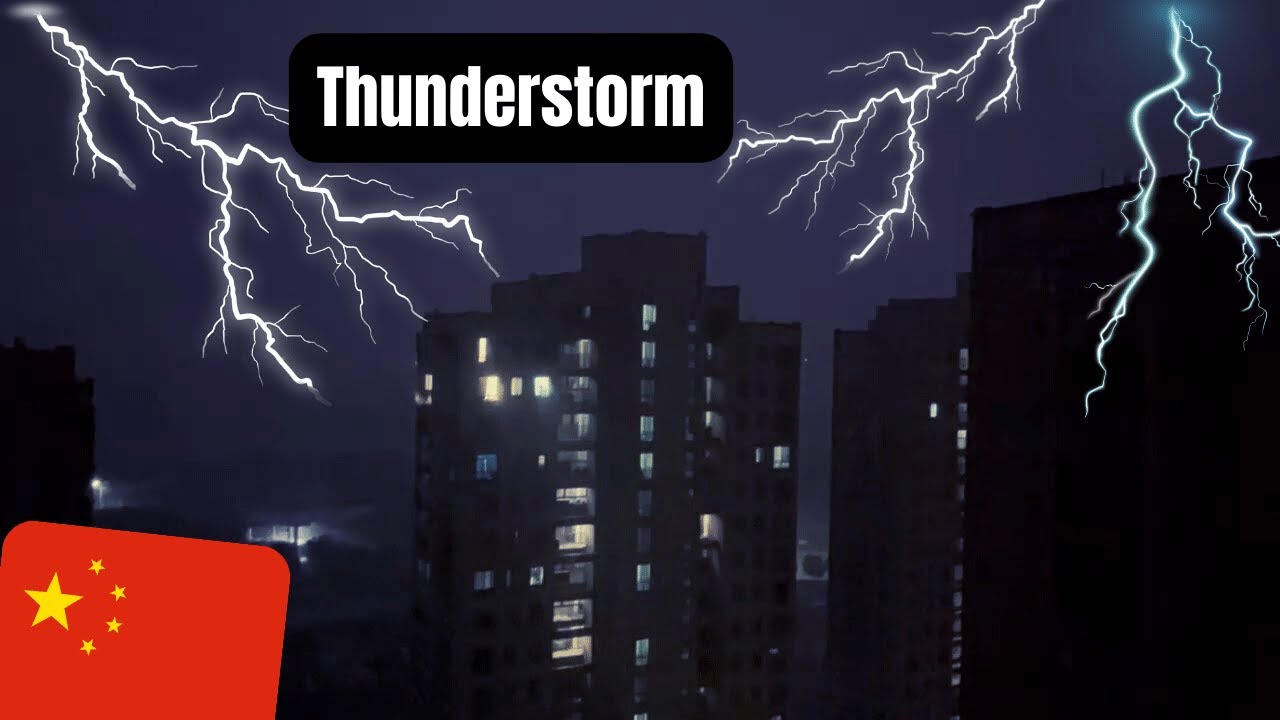 Thunderstrom from Chinese apartment | Enjoy slow video of storm from small city in China