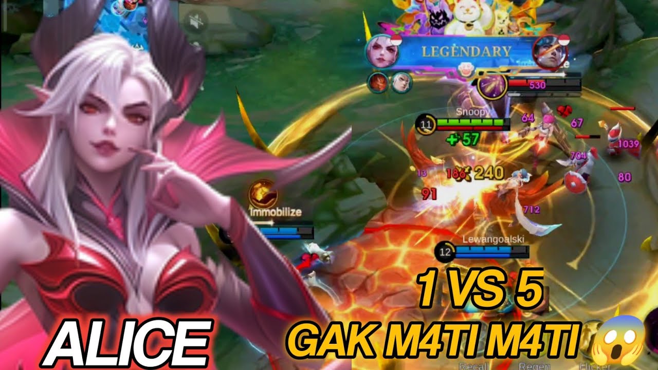 ALICE TANK TAPI DAMAGE NERAKA!! FULL WAR TANPA MATI 🔥 - MOBILE LEGENDS #MLBB