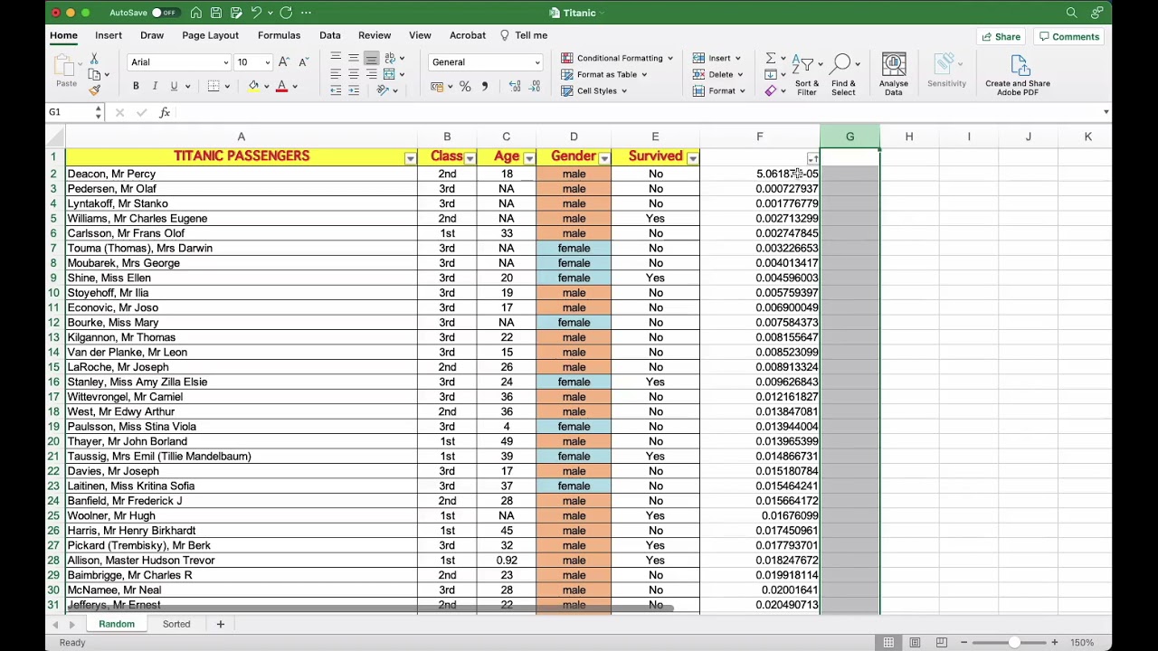 How to pick a Random Sample from data in Excel