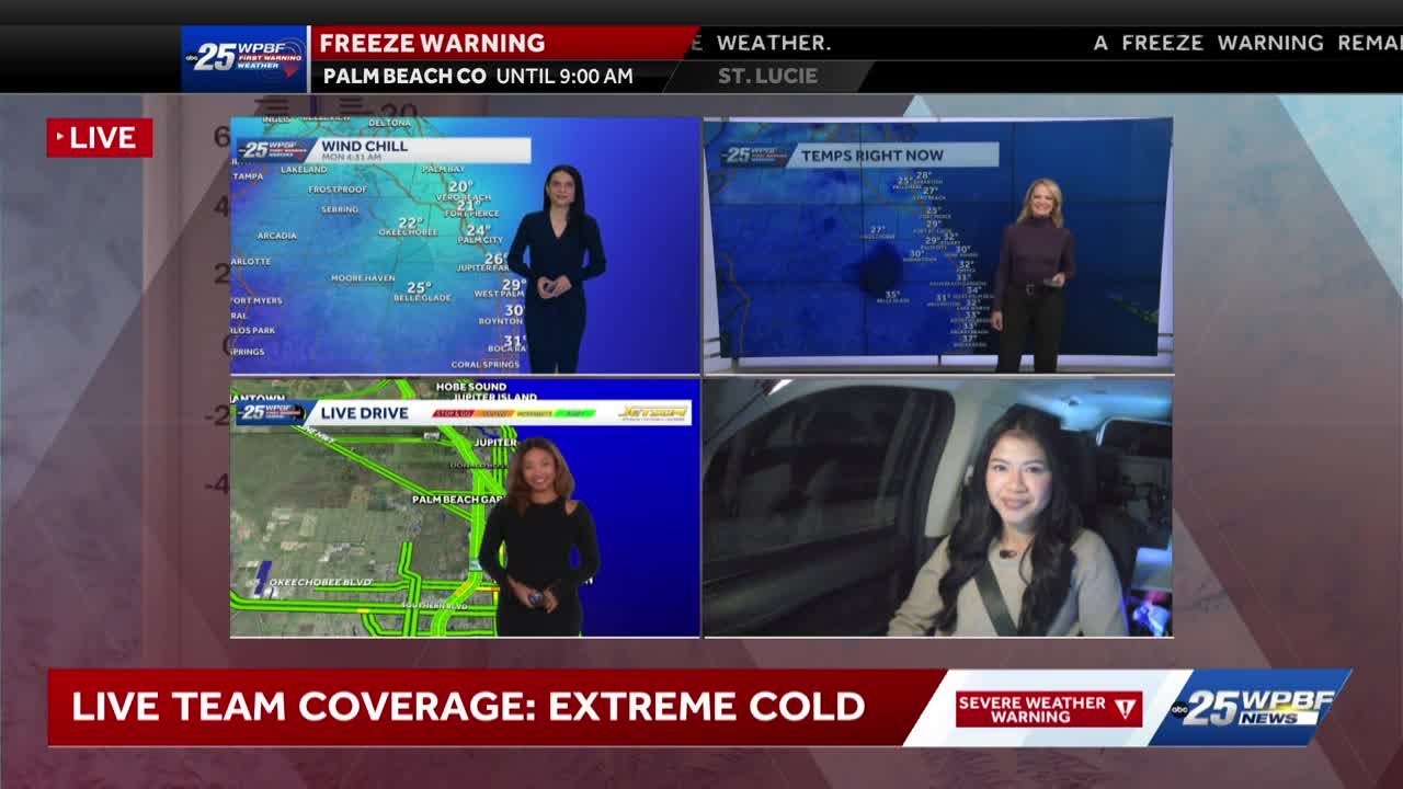 Extreme cold and new record for South Florida Monday morning