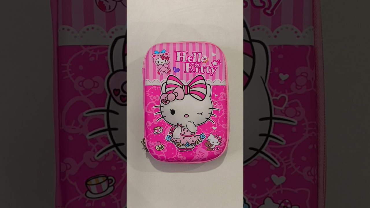 Beautiful hello kitty pencil case with cute stationery #stationery #pencilbox #schoolsupplies #asmr