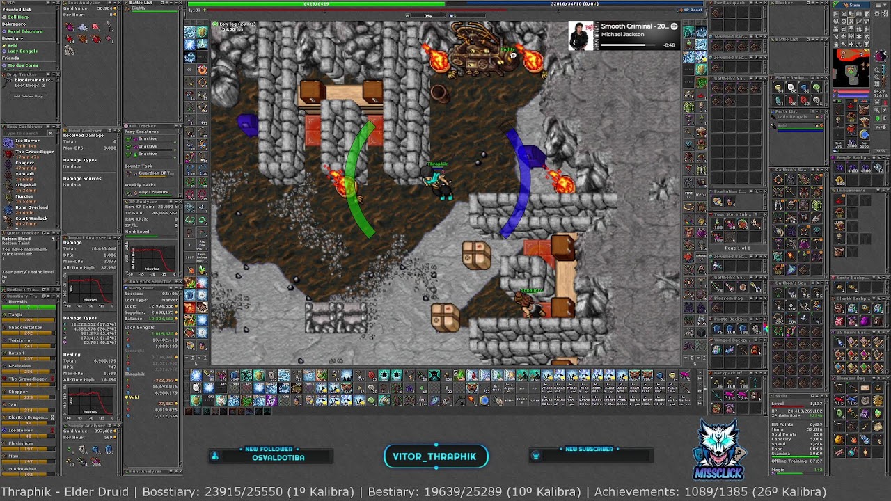 Tibia - Global - Kalibra - ED 1000 | TOP: Bosstiary: 1º | Bestiary: 6º | Achiev: 18º (Ranks Kalibra)