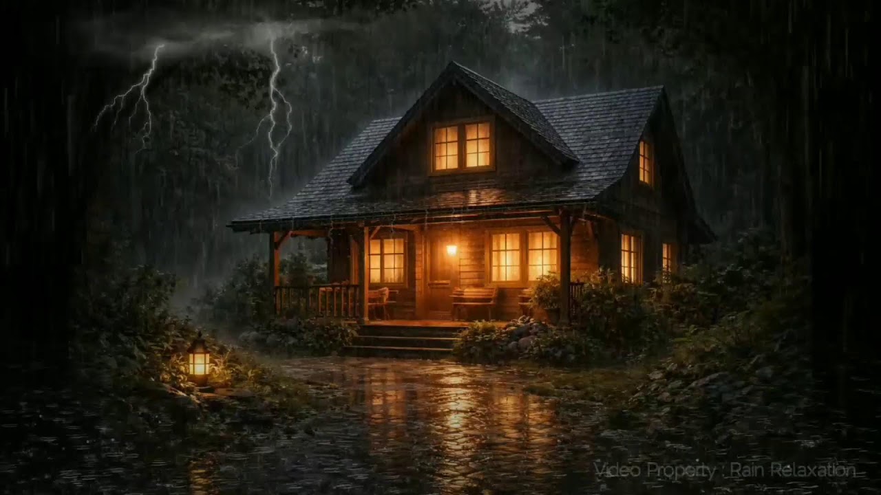 Rain Sound in Forest  Heavy Rain on Window for Fall Asleep Quickly | Soothing Rainy Day Vibes