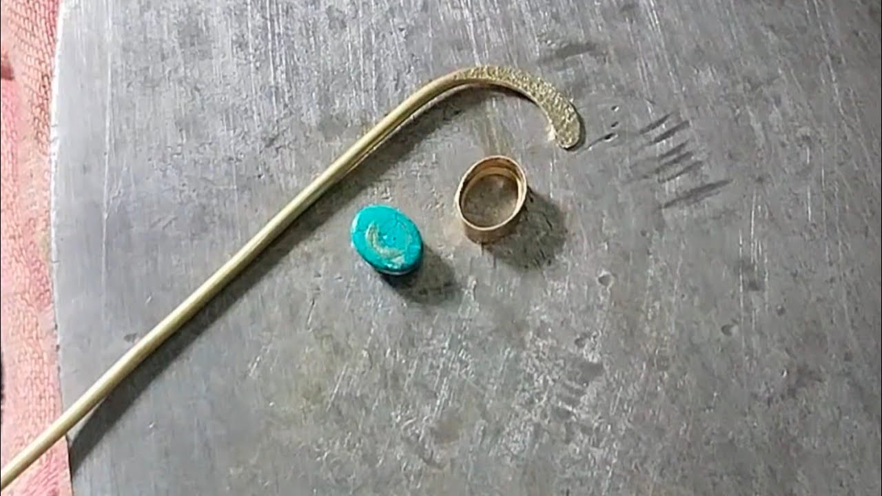 How to make a unique ring design with the help of turquoise stone . Full Handmade process 