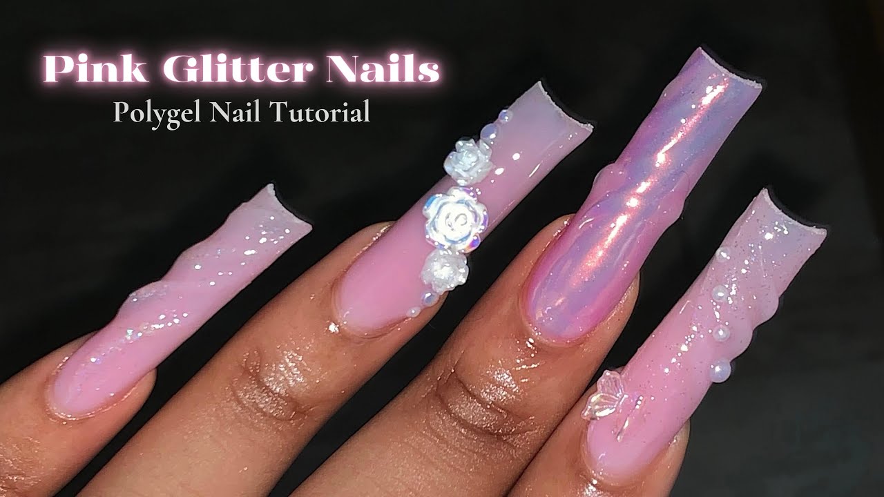 PINK POLYGEL NAILS 🧚🏻‍♂️💗🫧✨ Polygel Nail Tutorial | Pink Chrome + Beginner friendly 3D Nail art