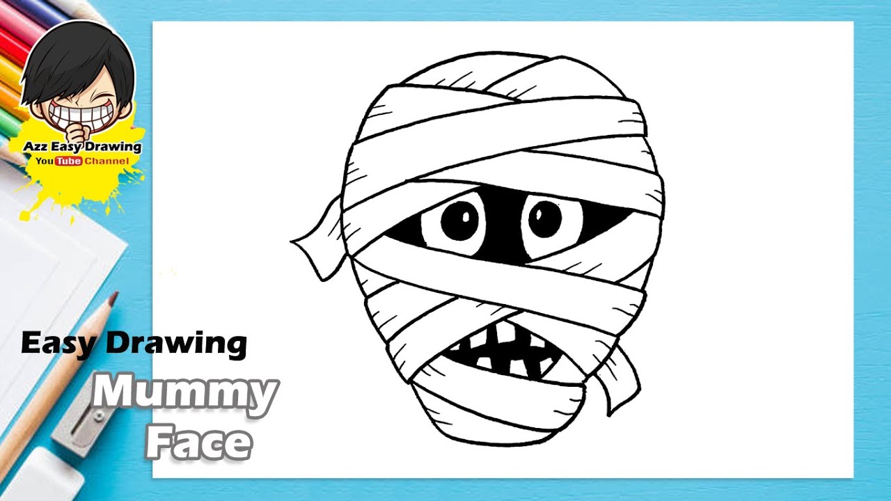 Easy Mummy Face Drawing