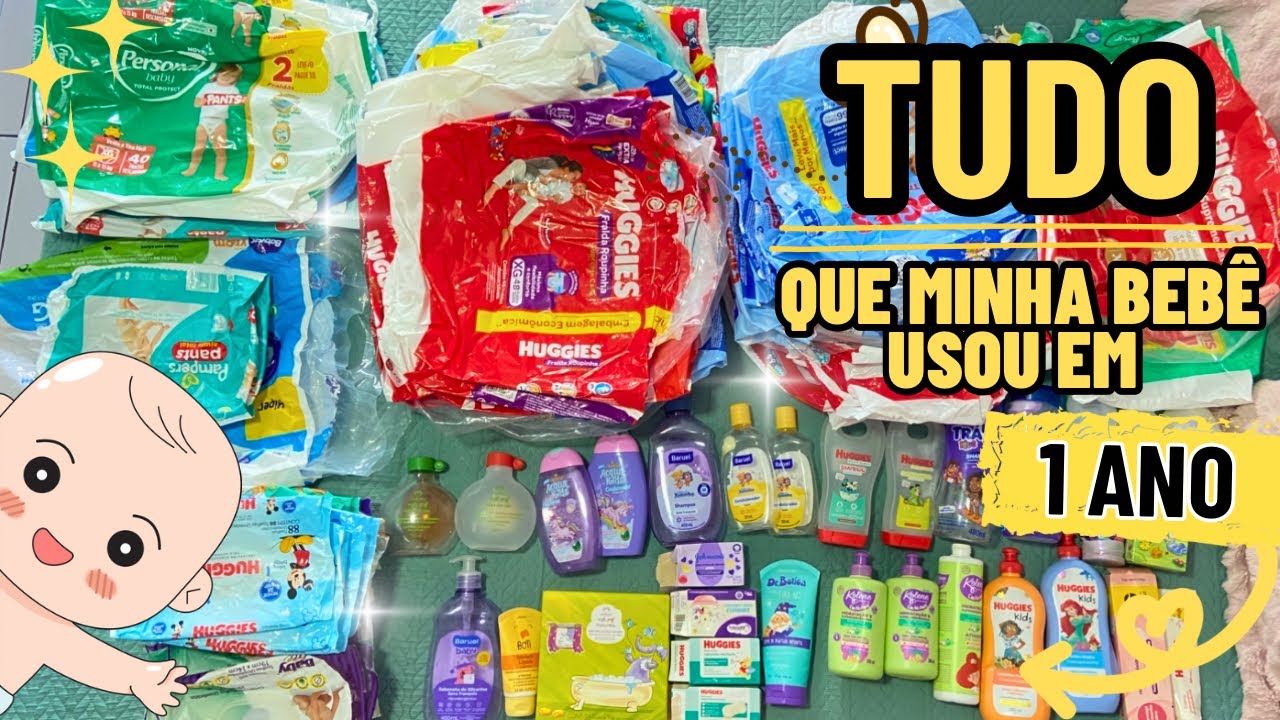 TUDO QUE MINHA FILHA USOU EM 1 ANO / usados e acabados 