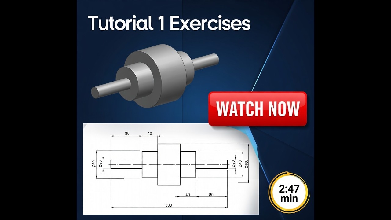 SolidWorks Beginner: Model a Stepped Shaft (Revolve Tutorial)