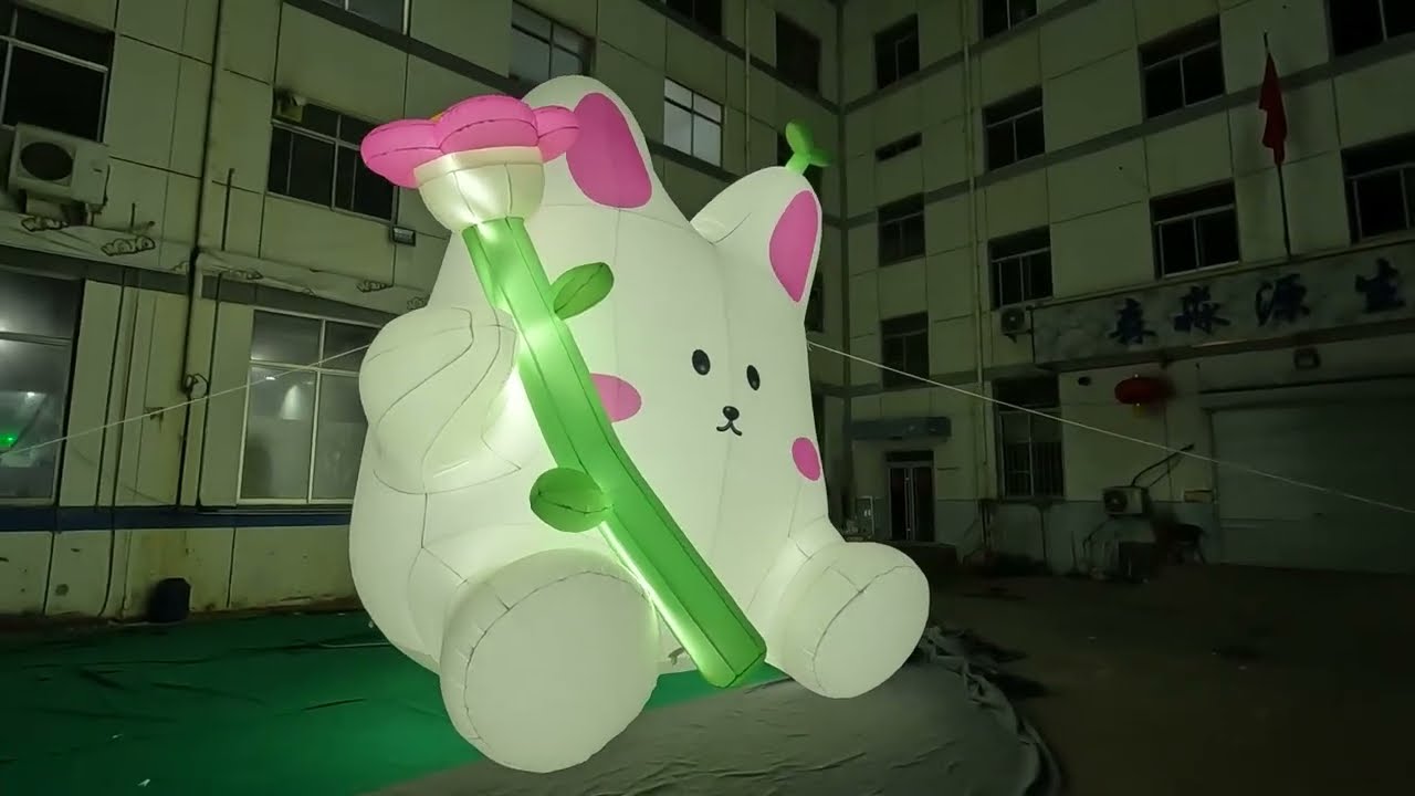Light Inflatable Balloon Rabbit Mascot with Blower for 2023 #Stagedesign Decoration