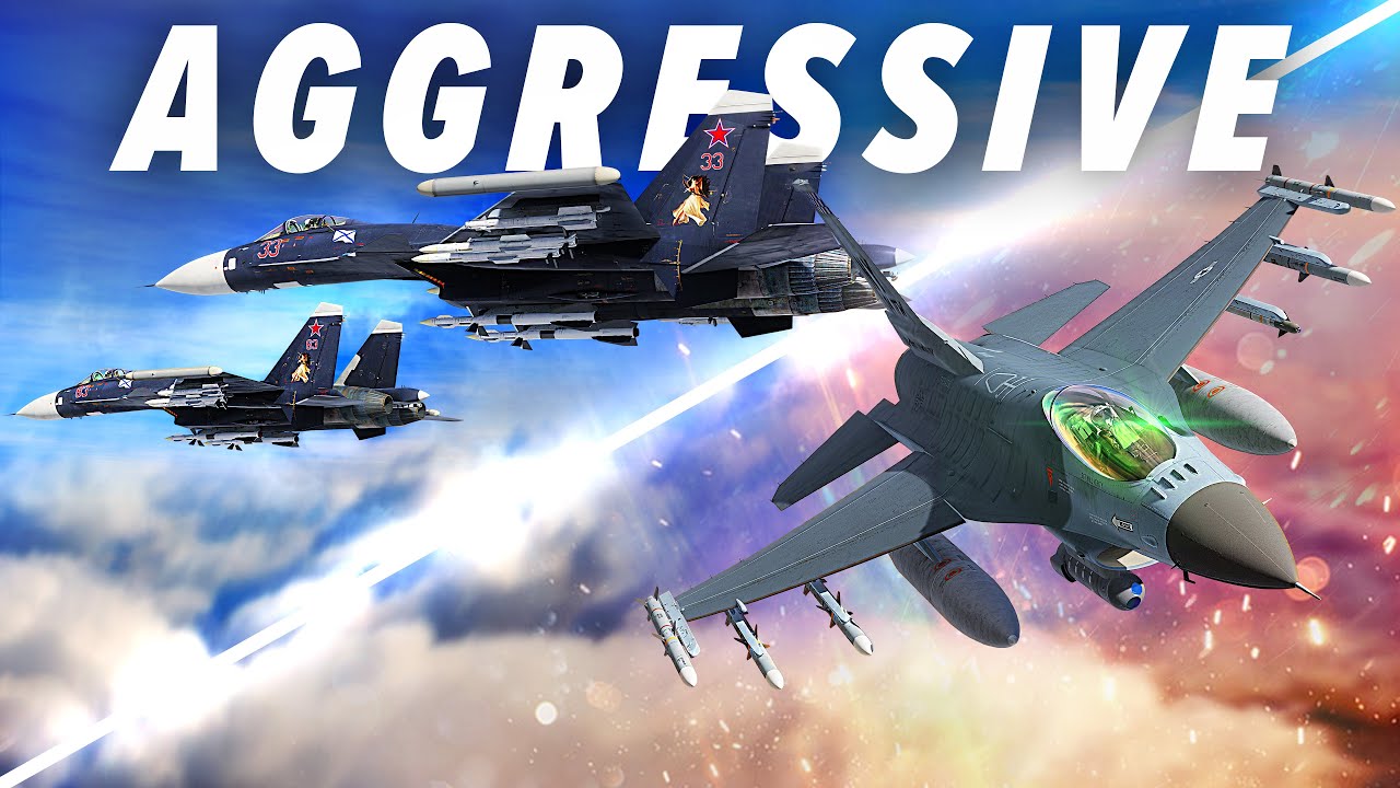 F-16 Viper VS 2 SU-33 Flankers Fight | DCS World