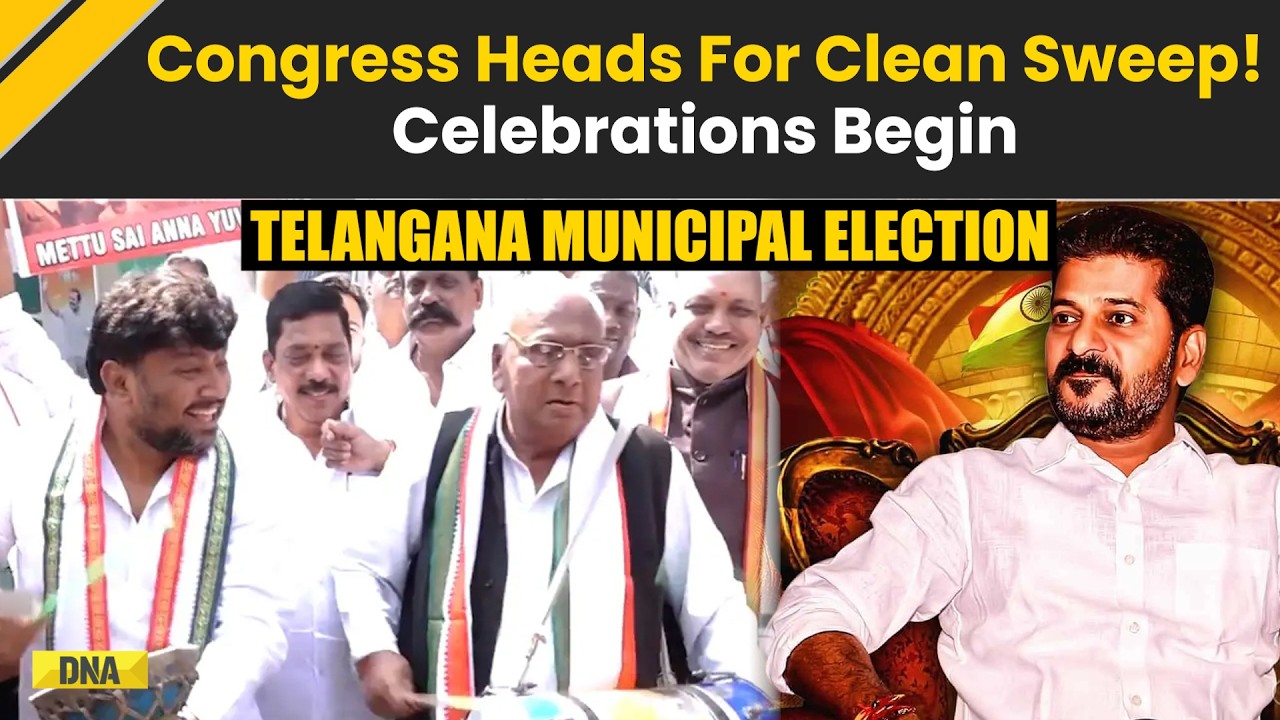 Telangana News: Congress Heads For Clean Sweep In Telangana Municipal Elections, Celebrations Begin