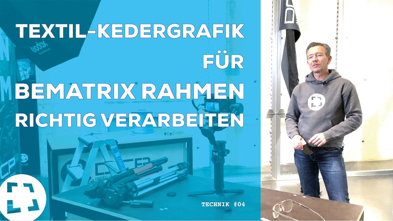 Stoffgrafik mit Flachkeder für beMatrix Rahmensystem