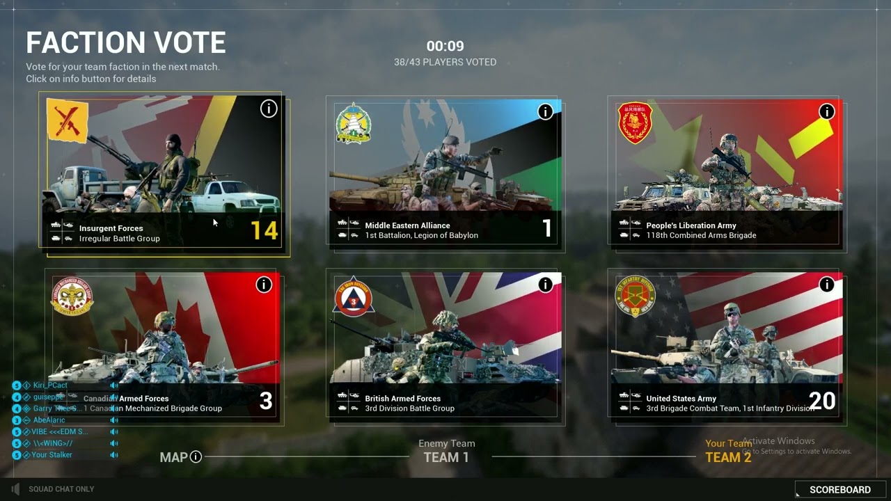 SQUAD MAP VOTE
