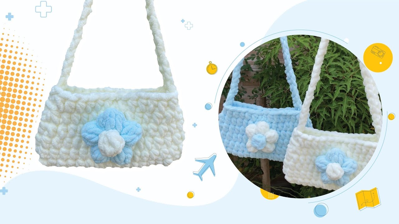 Cách móc túi bằng len bông sữa siêu xinh| Cỏ crochet