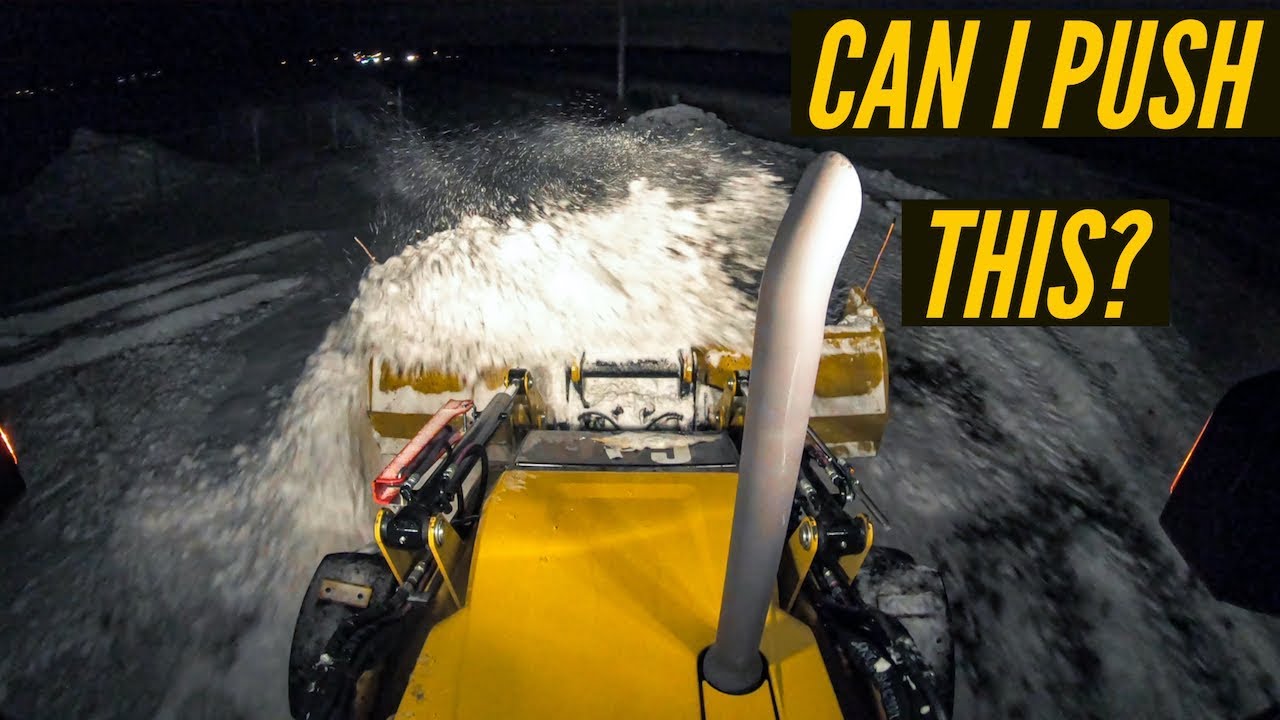 Snow Plowing with Backhoe  (Snow Removal at Storage Lockers)