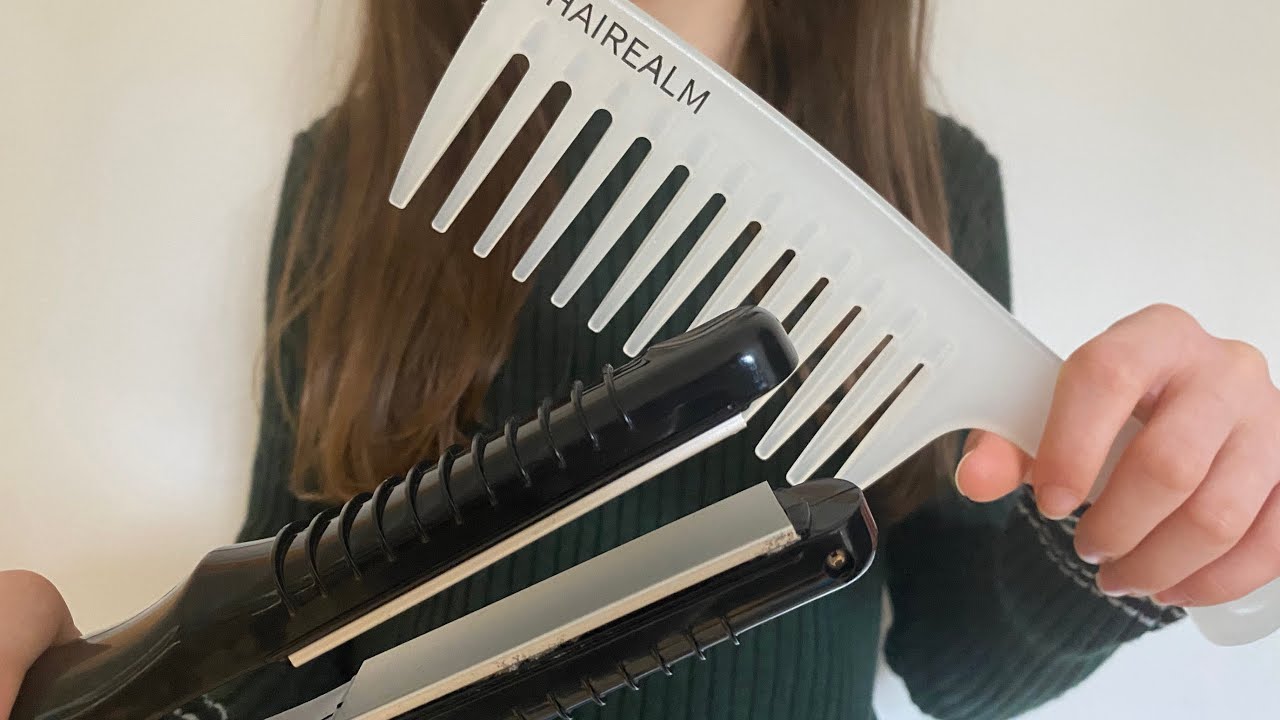 ASMR make up + straightening your hair | Lo-fi | actual camera touching | hair brushing