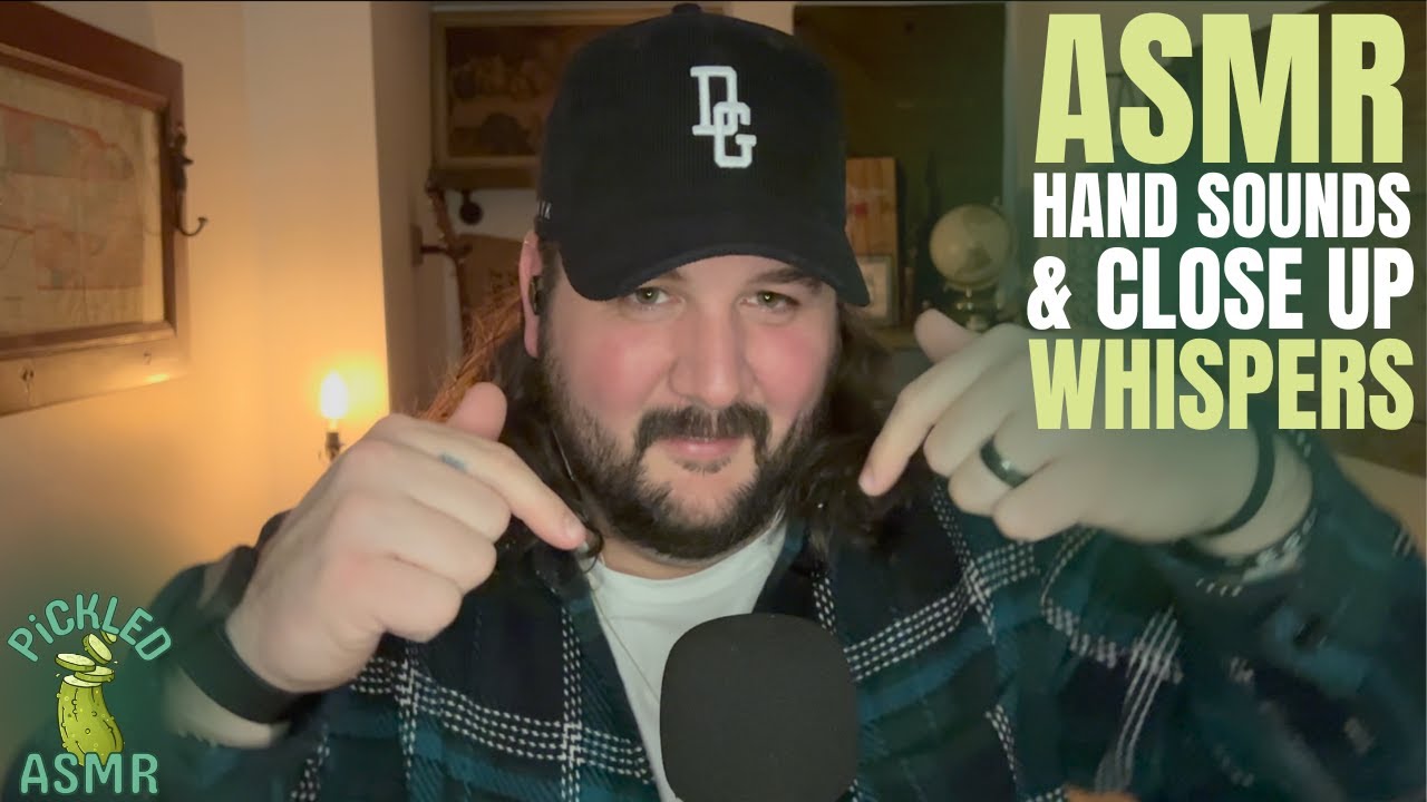ASMR // Hand Sounds & Close Up / Inaudible Whispers