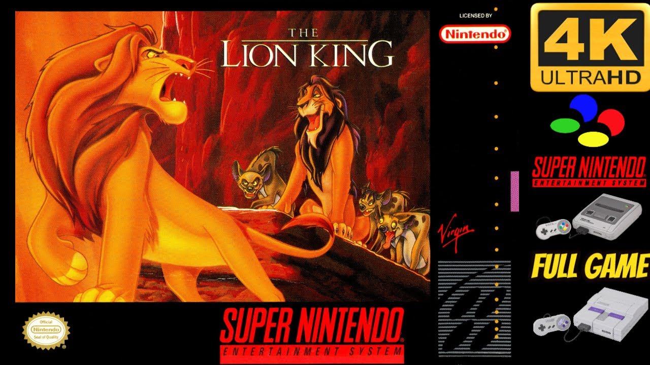 The Lion King | SNES | 4K60ᶠᵖˢ UHD🔴| Longplay Walkthrough Playthrough Full Movie Game