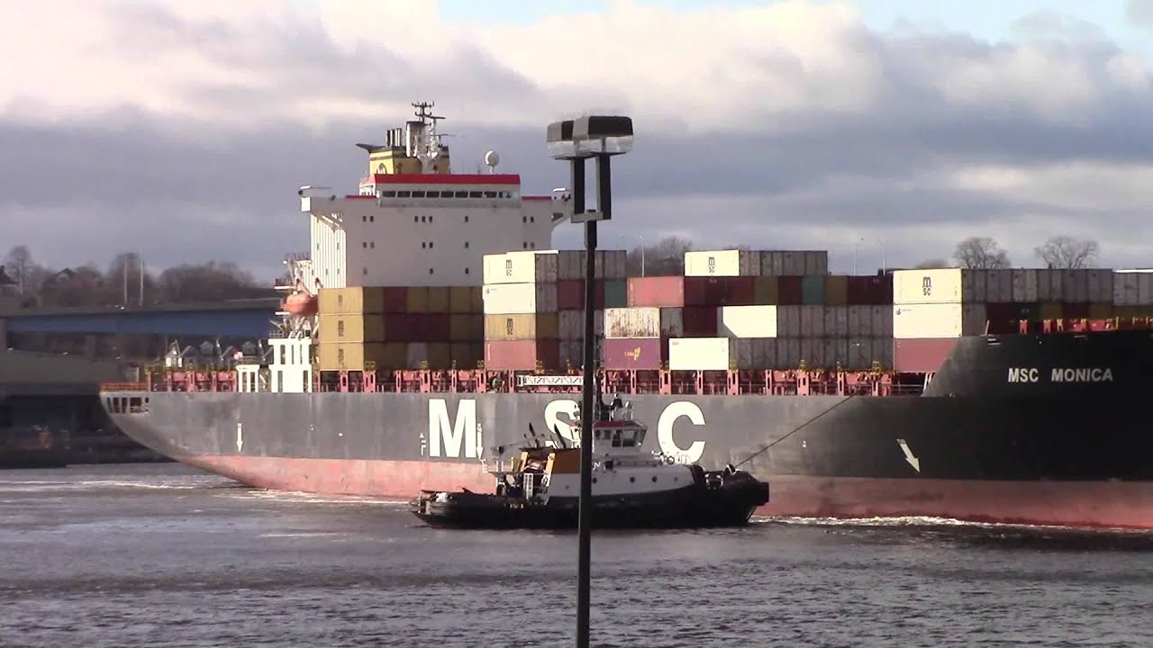 Container Ship MSC MONICA departing Port of Saint John, NB (Nov 14, 2015)