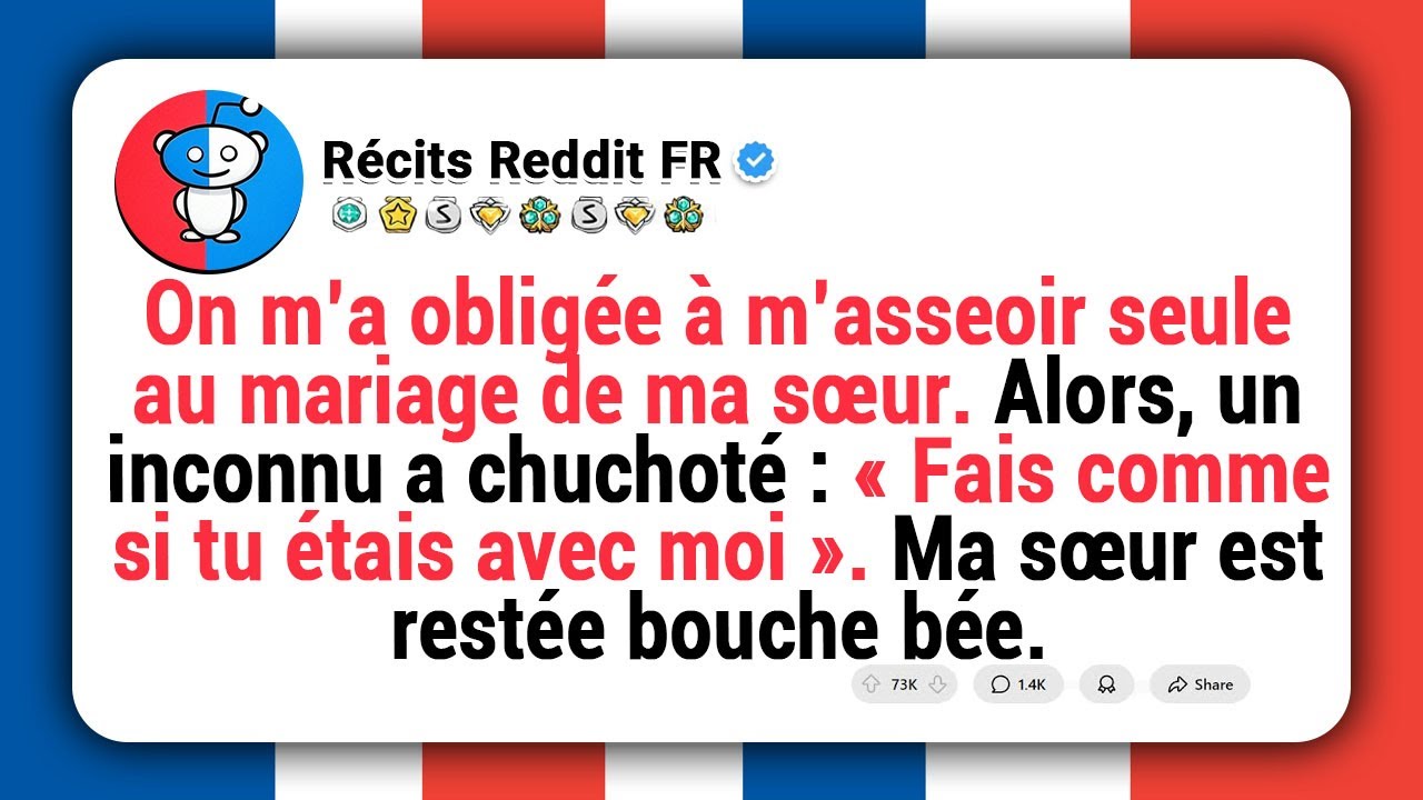 On m’a obligée à m’asseoir seule au mariage de ma sœur et alors un inconnu a dit : « Fais comme si…»