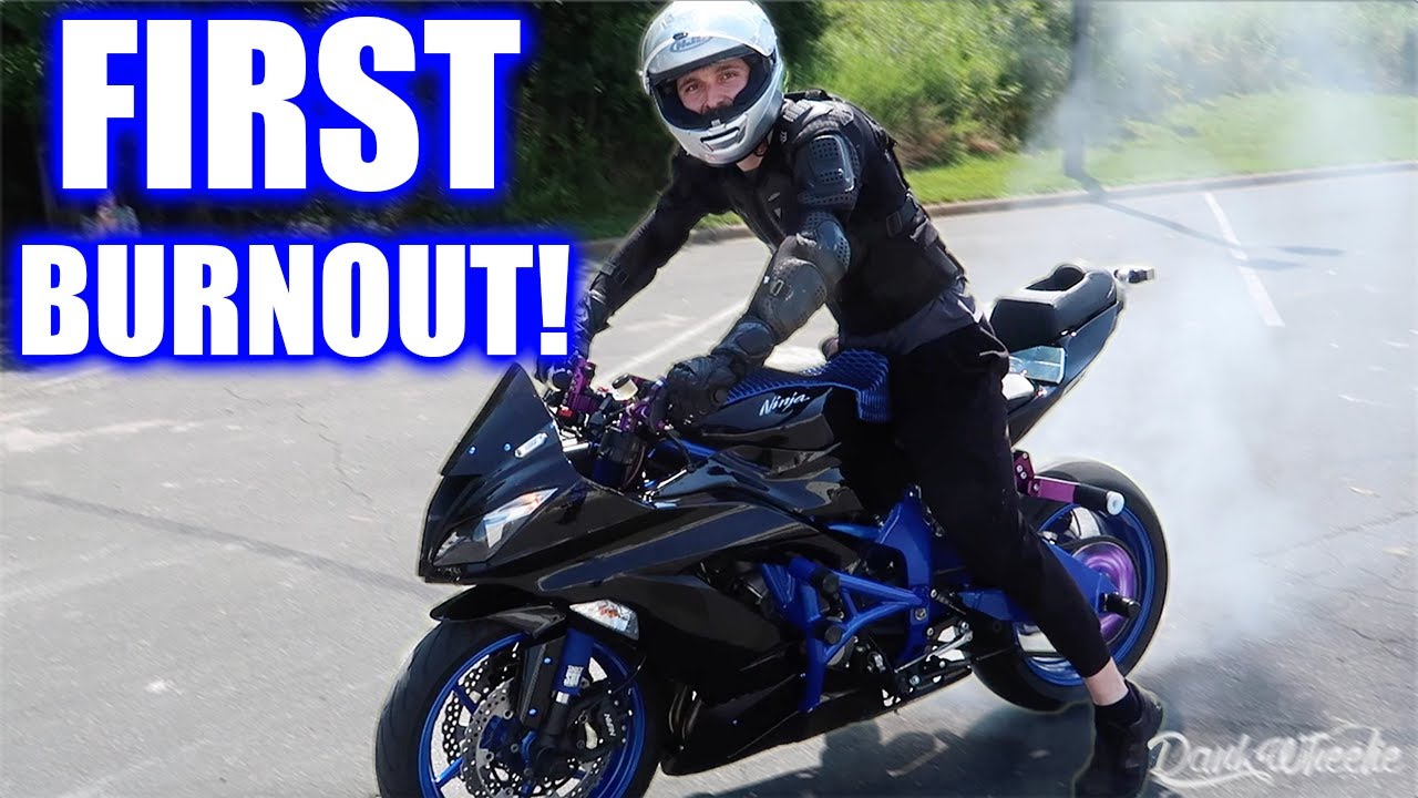 Giving Away My Motorcycle - First Burnout EVER!