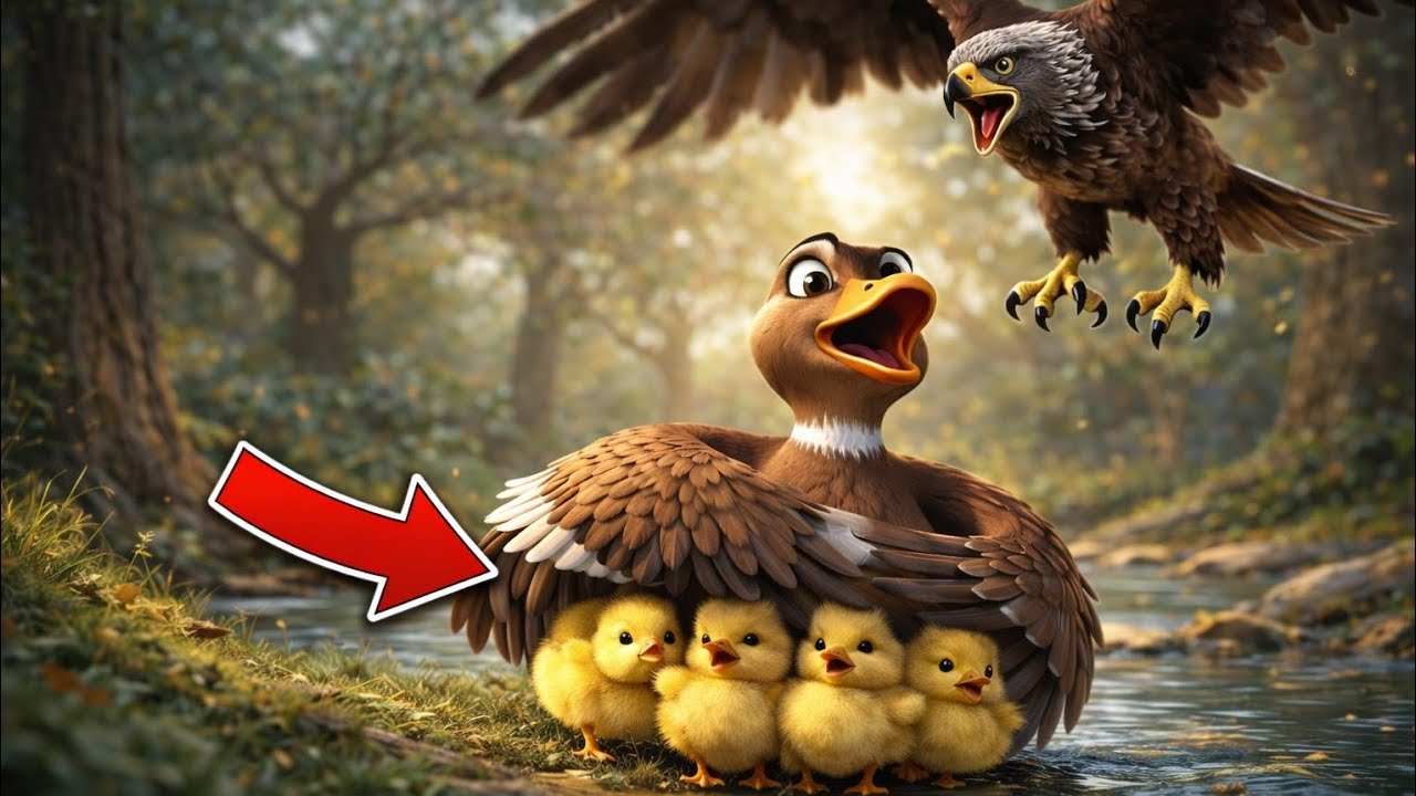 Mother’s Courage | Duck Saves Her Babies from Eagle 🦅🦆