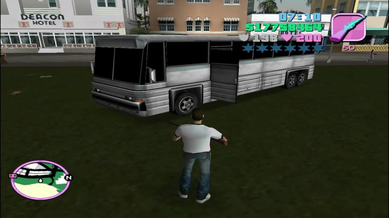 GTA Vice City - Trying Driving a Coach Superbus Without Tires