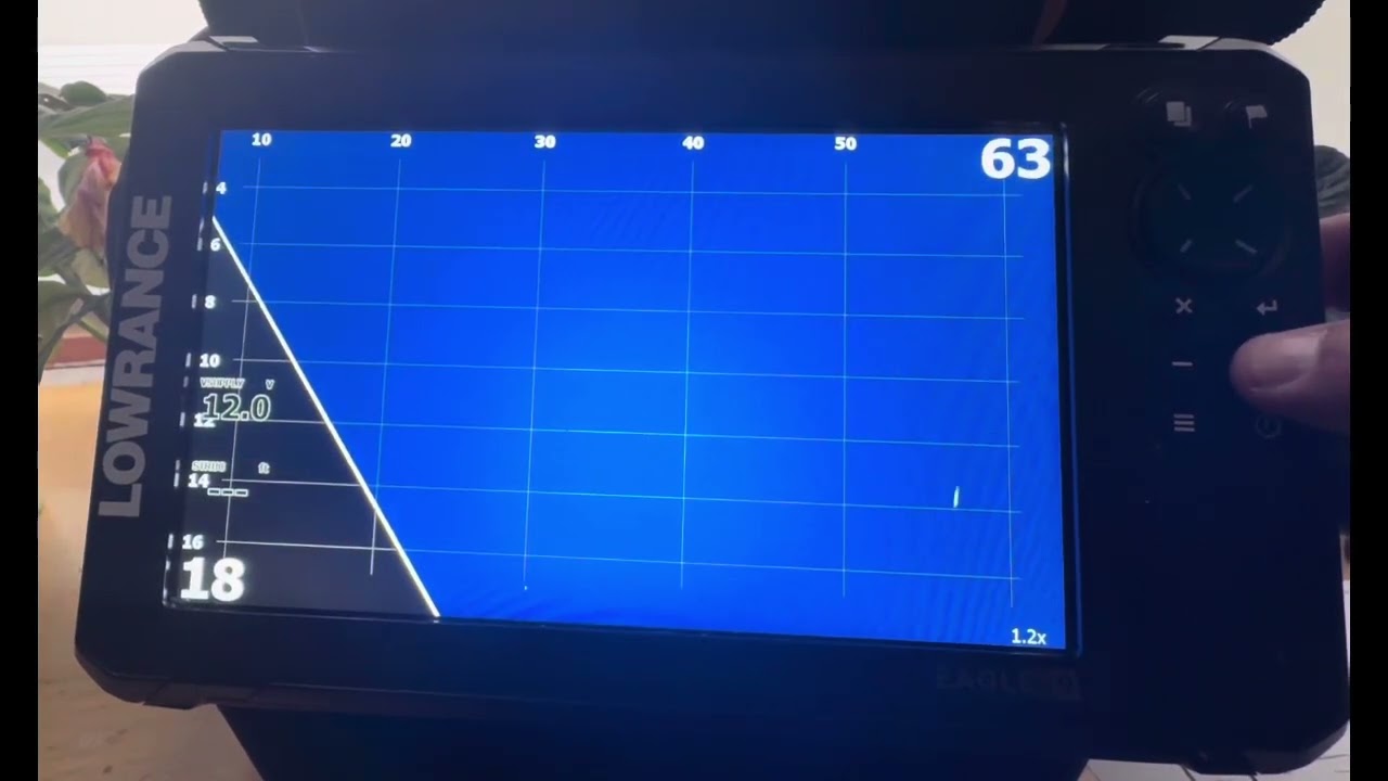 Settings for Lowrance Eagle Eye 9 - process to Maximize Usable Field ice fishing Down & Forward Live