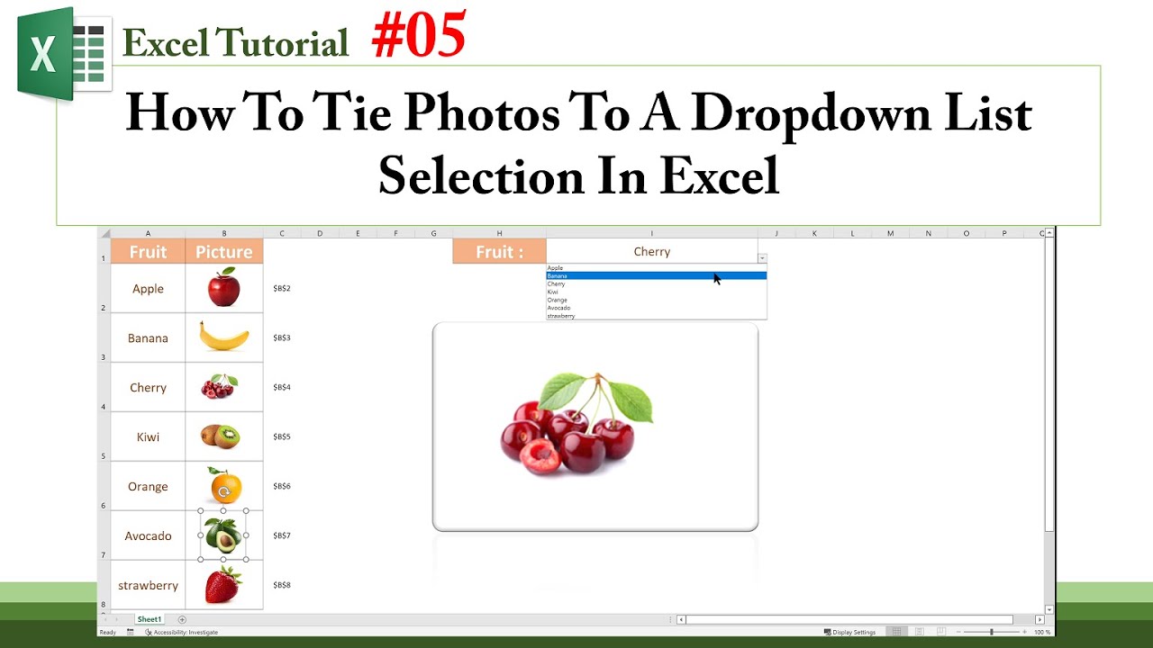 Учебник по Excel #05: Как привязать фотографии к выпадающему списку в Excel