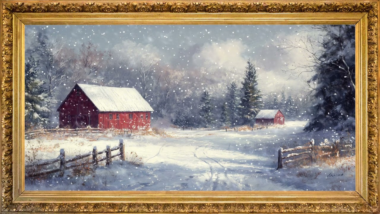 Framed TV Art 4K & Music | Winter TV Background | Winter Ambience Jazz
