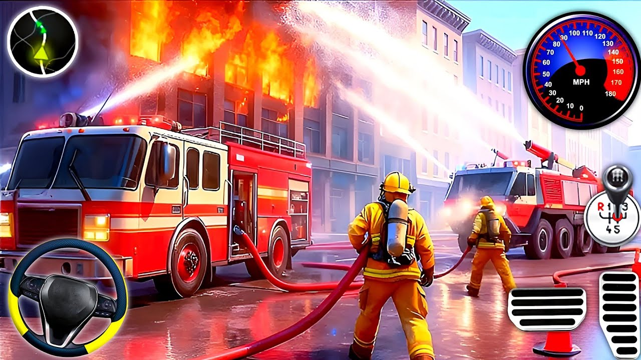 Firefighter Truck Rescue Simulator 3D - Us Emergency 911 Ambulance Driving - Android Gameplay