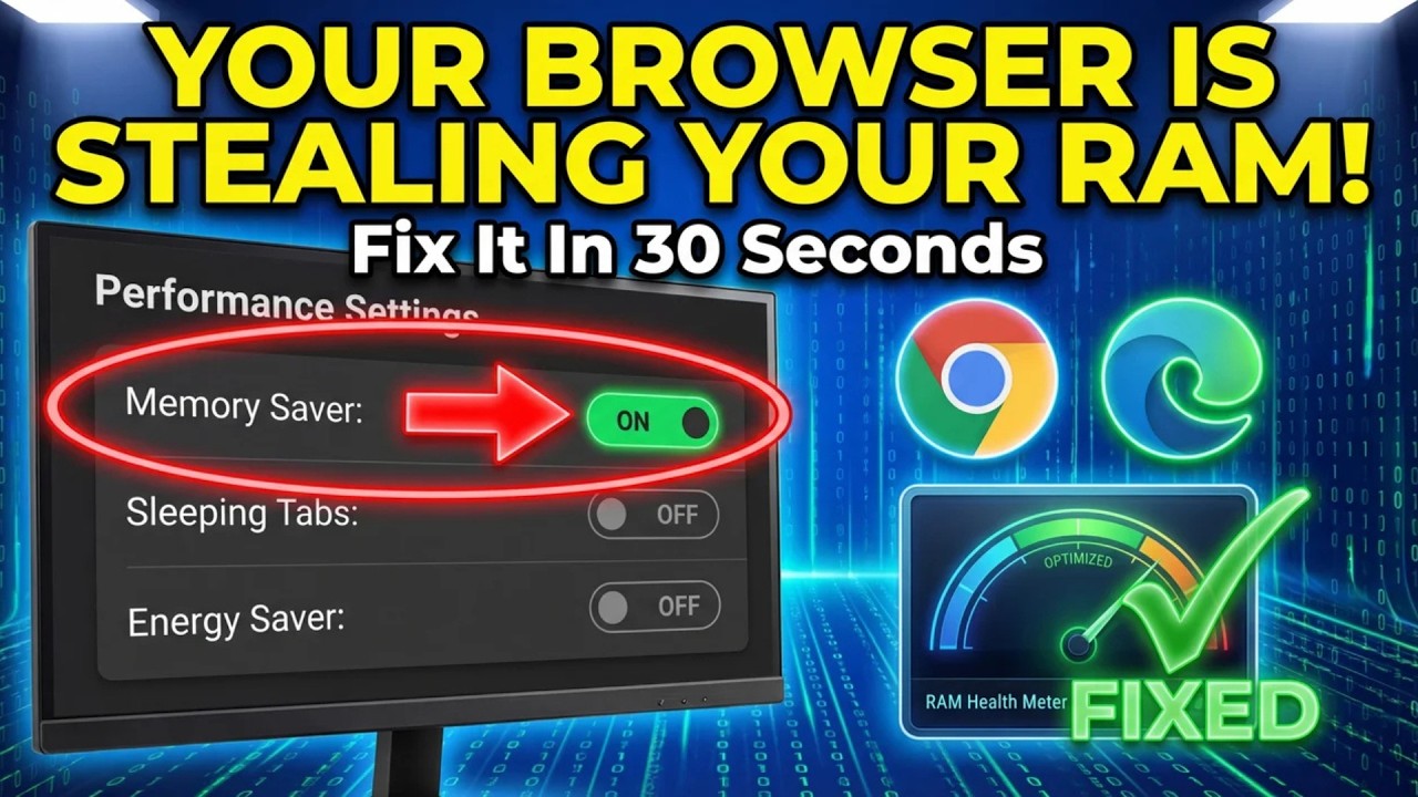 How to Stop Your Browser from Wasting RAM (Chrome & Edge Memory Settings)