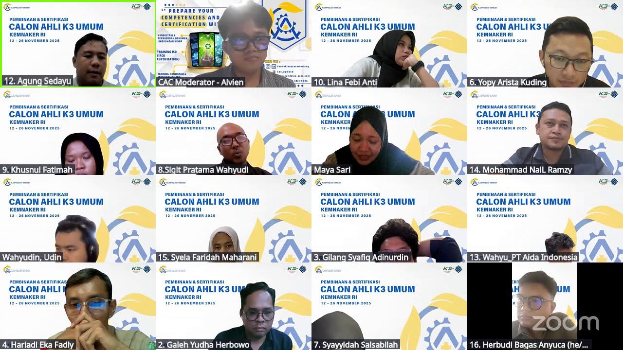 Training AK3U KEMNAKER RI - 18 November 2025 - Sesi Siang