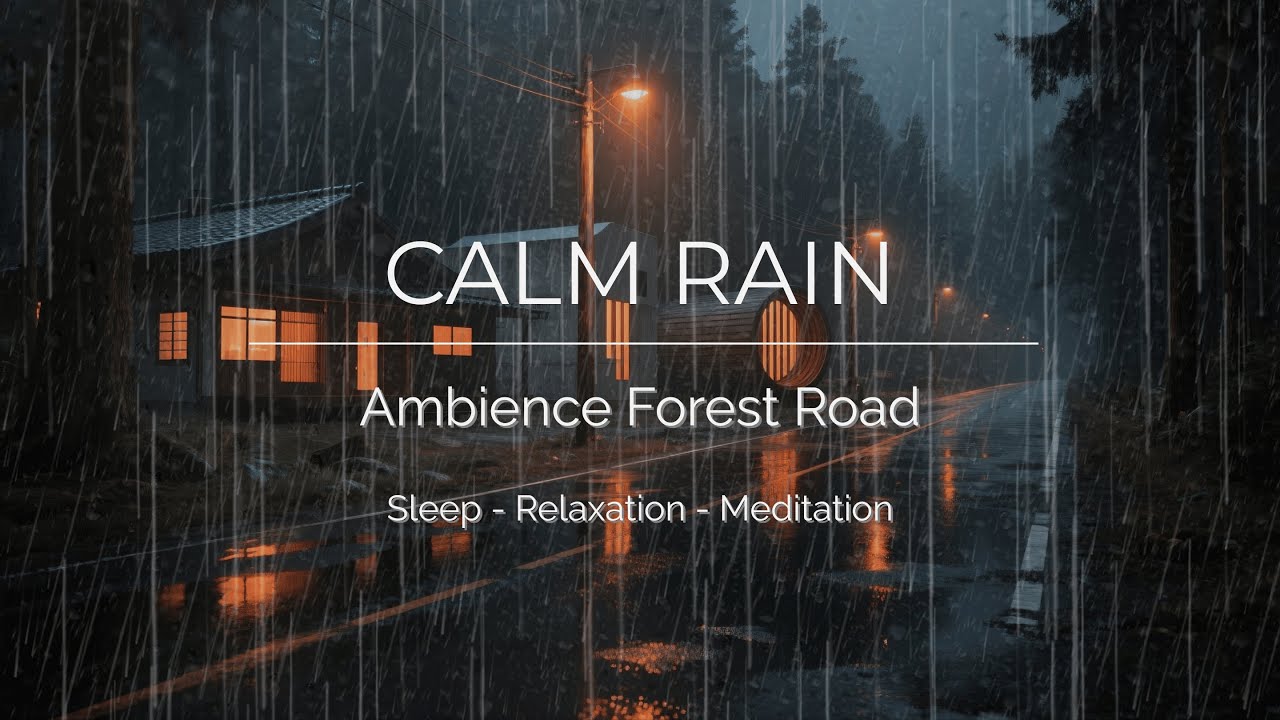 🌧️ Calming Rain Sounds for Sleep (NO THUNDER, NO ADS) - Forest Rain with Soft Wind for Relaxation