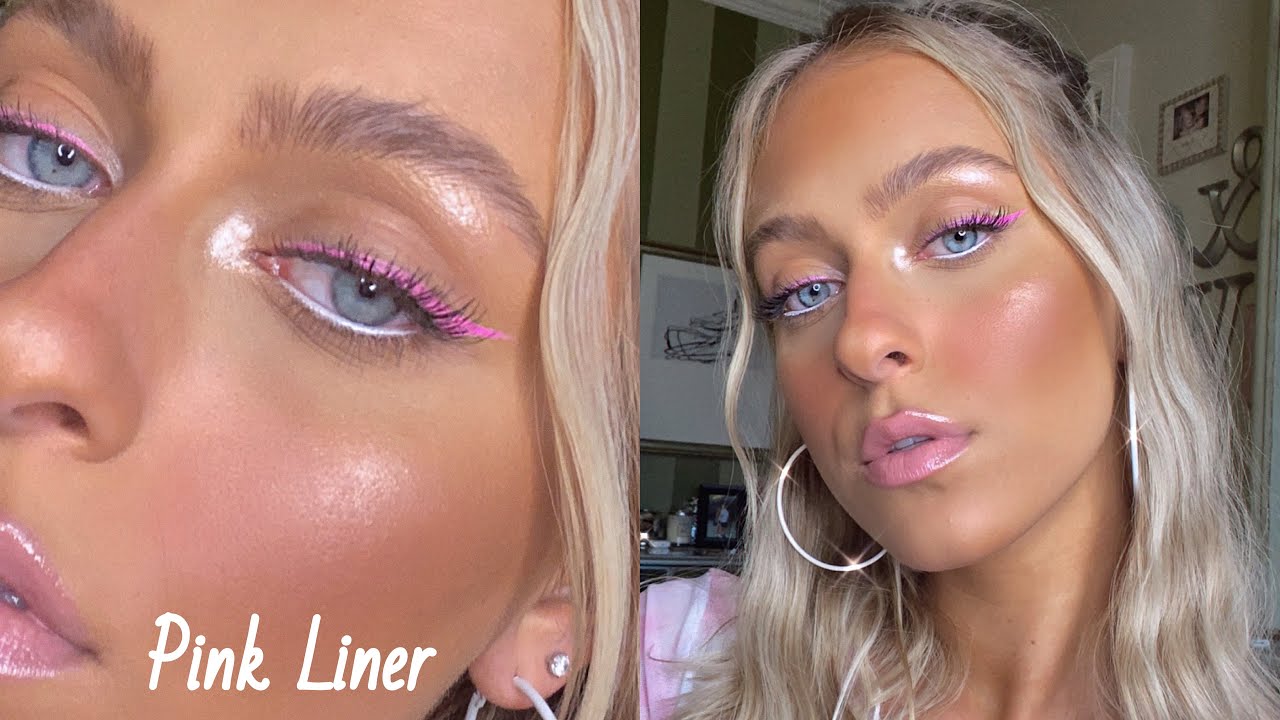 PINK LINER LOOK + trying new products