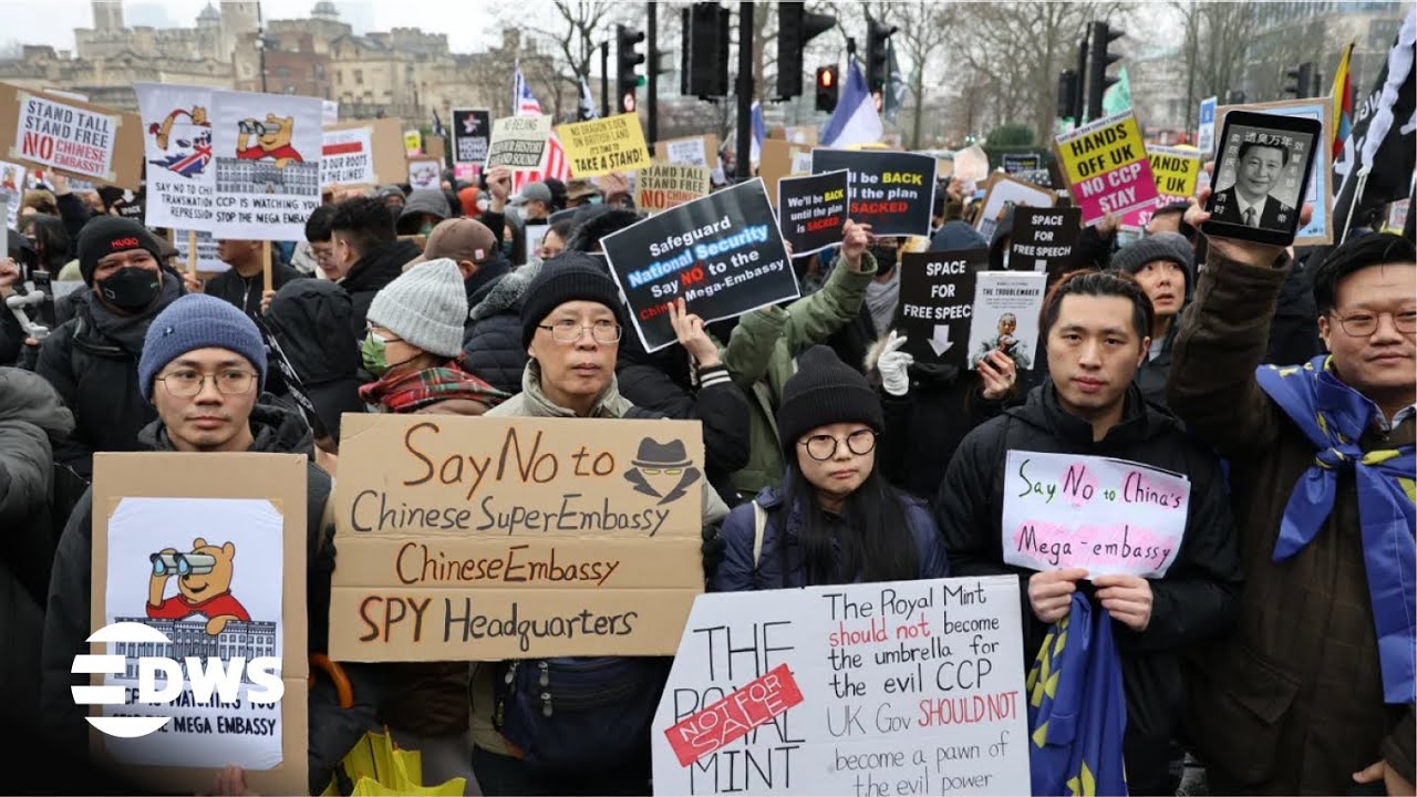 Massive Protest Erupts in London Against China&rsquo;s Mega Embassy | Royal Mint Court Standoff | AC15