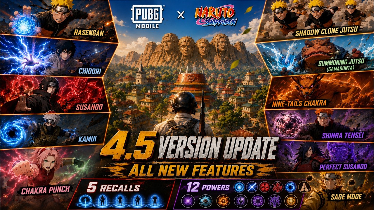 4.5 Update All Features And 5 Recalls System | Ninja Assemble Update 12 Powers Is Here | PUBGM
