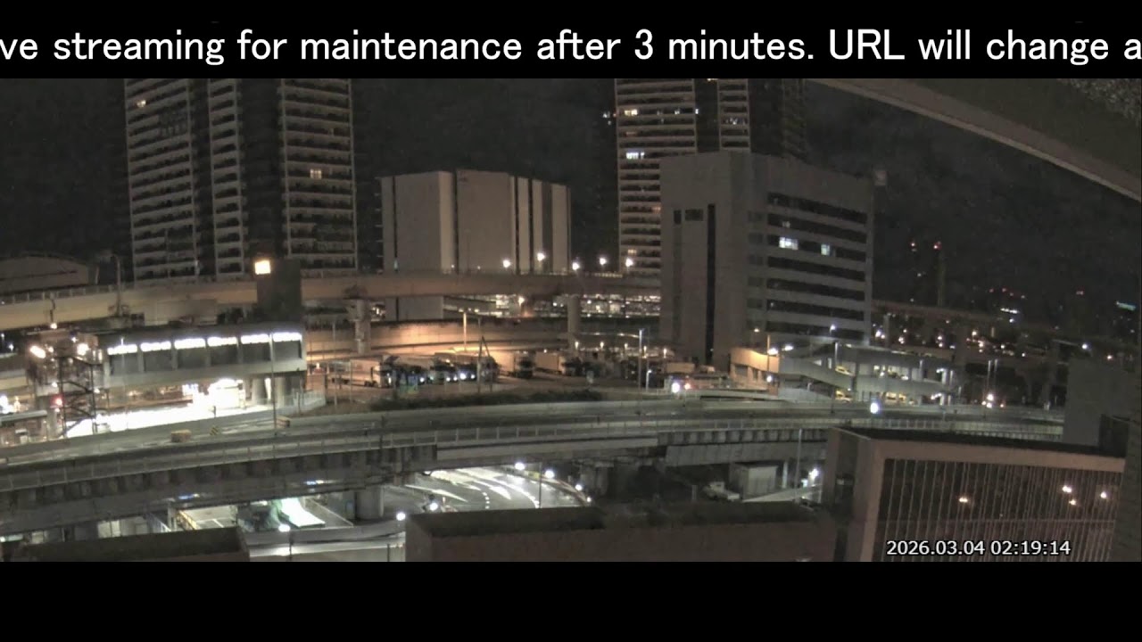 阪神高速3号神戸線 京橋PA付近 ライブカメラ Japan Hanshin Expressway No.3 Kobe Line Kyobashi rest area near Live Camera.
