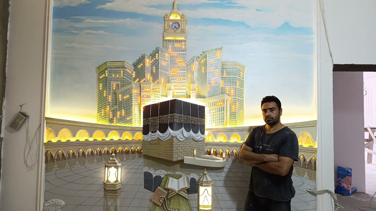 3d kurinishidagi  Kaba barelif ish jarayoni. Барельеф Кааба мастер-класс 🕋