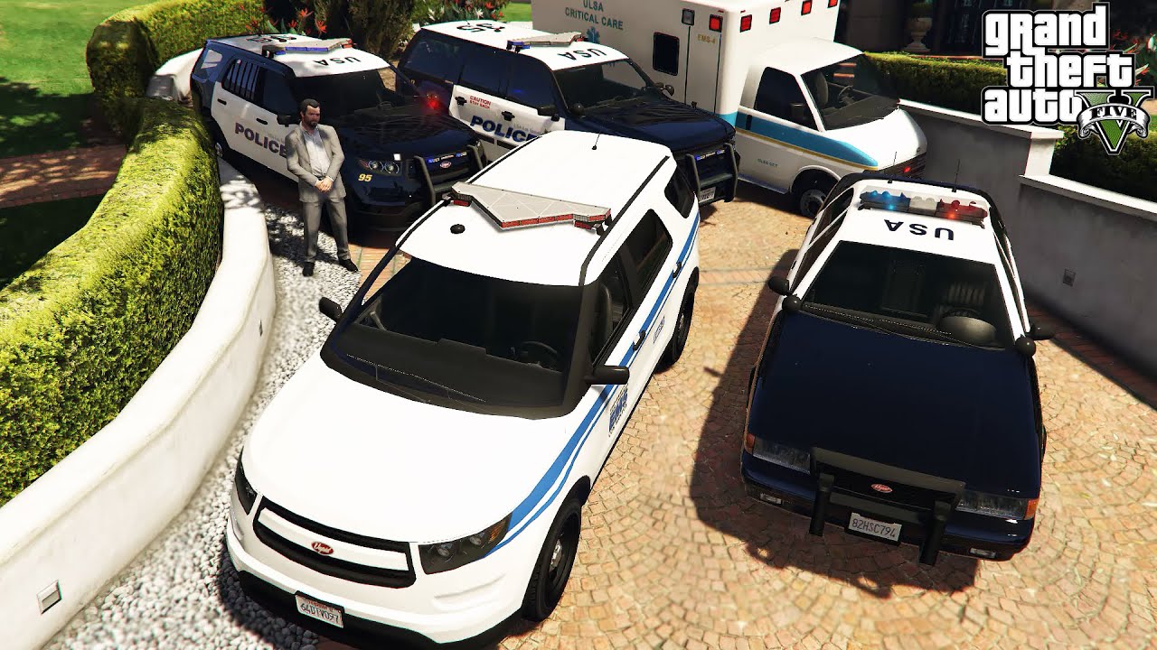 GTA 5 - Stealing University Of San Andreas Vehicles with Michael! (GTA V Real Life Cars #131)