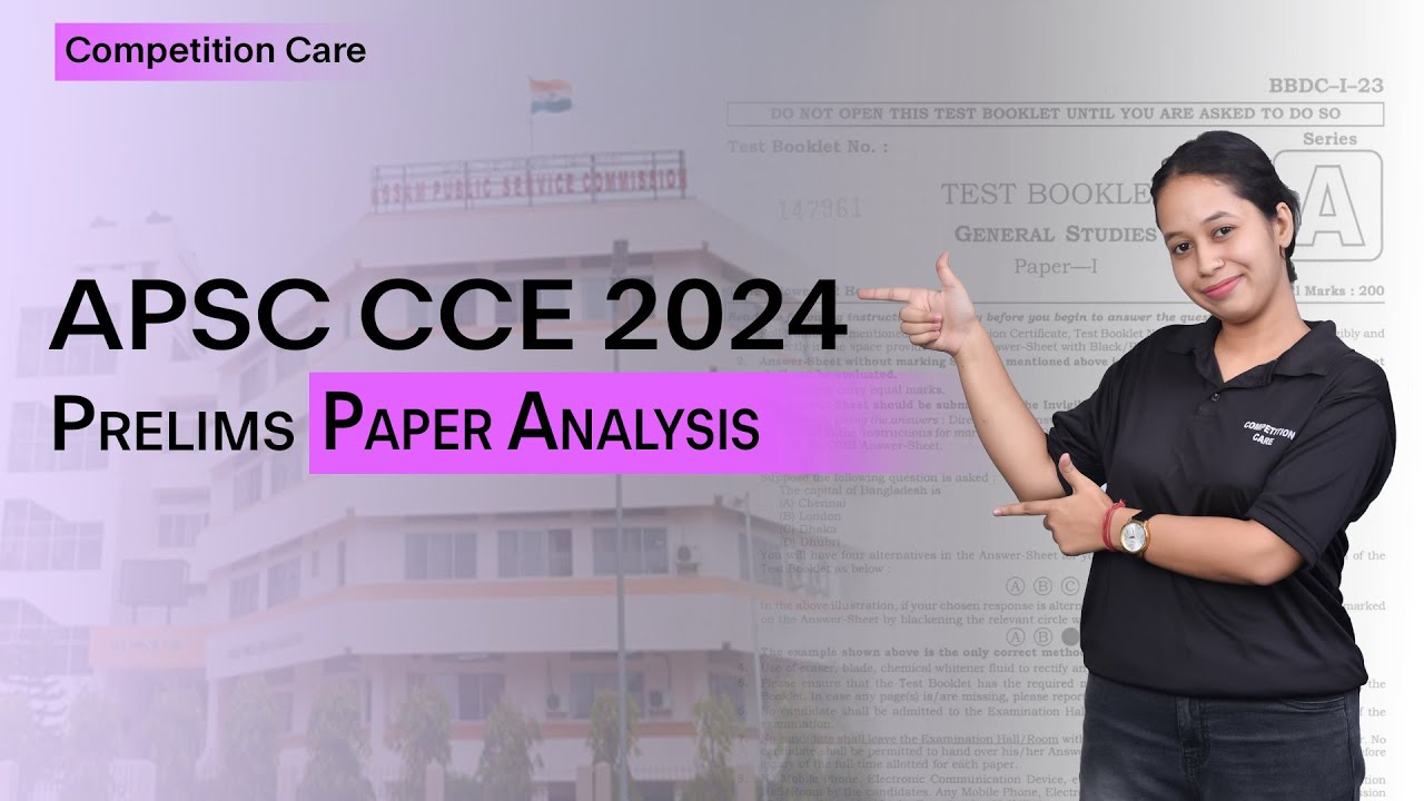Subject Wise Number of Questions of APSC CCE (Prelims), 2023 by Srinjana Ma'am | Competition Care