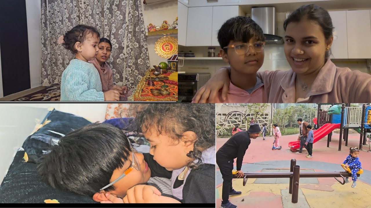 Welcome Back Noida se | Bachon Ki Masti | puja | Lunch Prep | Simple Day Vlog