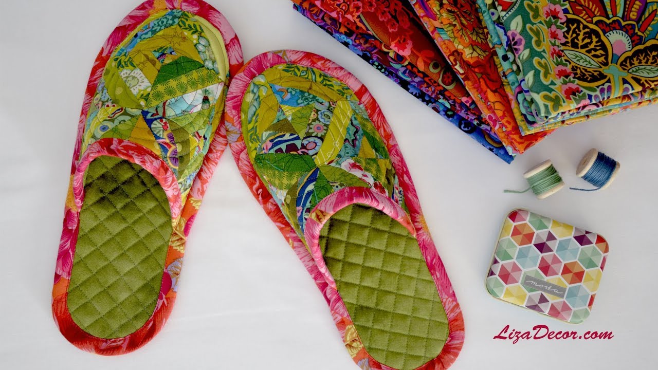Slippers patchwork - FREE download pattern LizaDecor.com