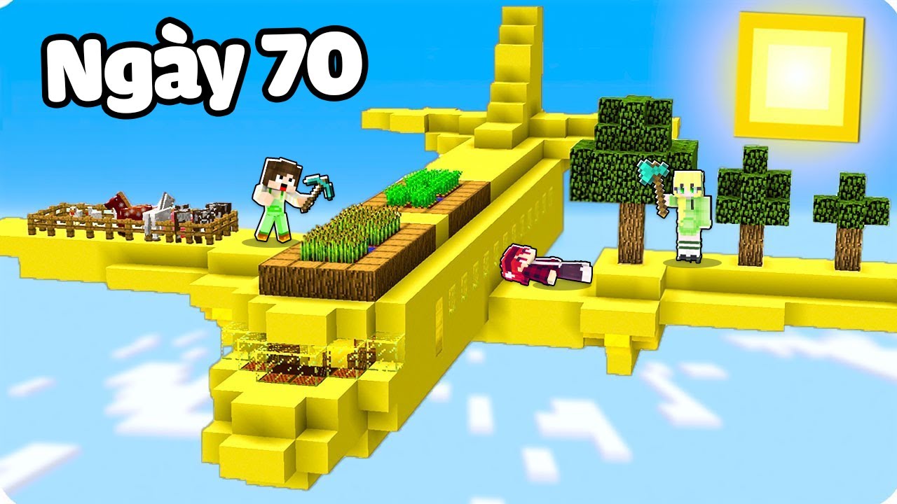 Tôi Đã Sống Sót 100 Ngày Mắc Kẹt Trên Máy Bay Minecraft