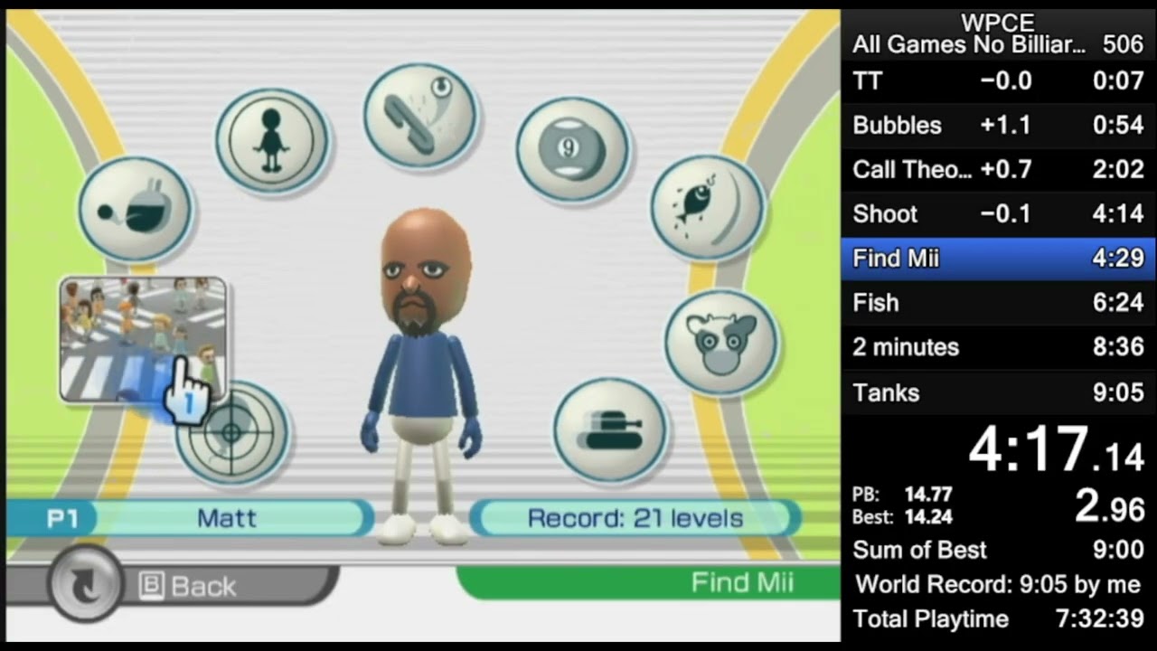 Wii Play CE All Games No Billiards World Record 9:05.017