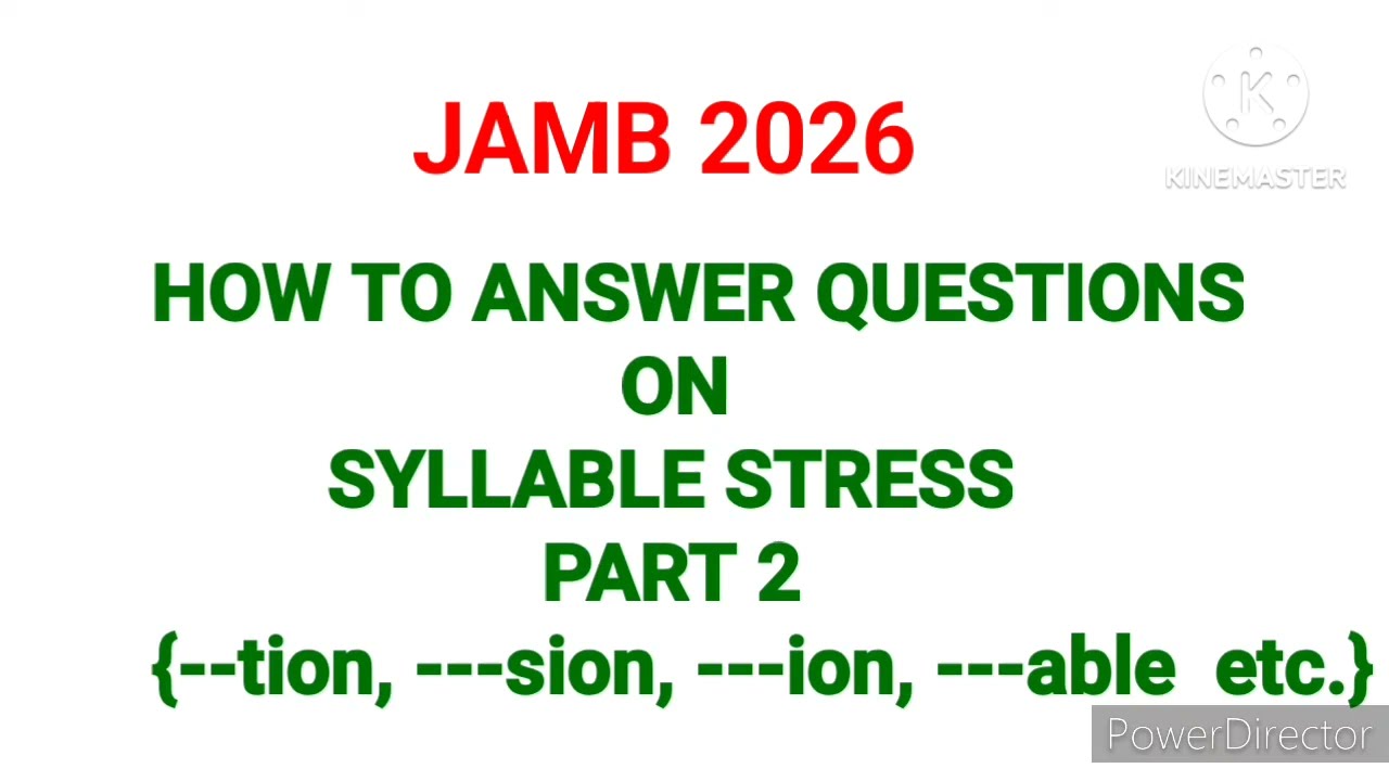 Oral English Test. Stress Pattern. How to Answer Questions on Stress Pattern. #gce #jamb #waec 