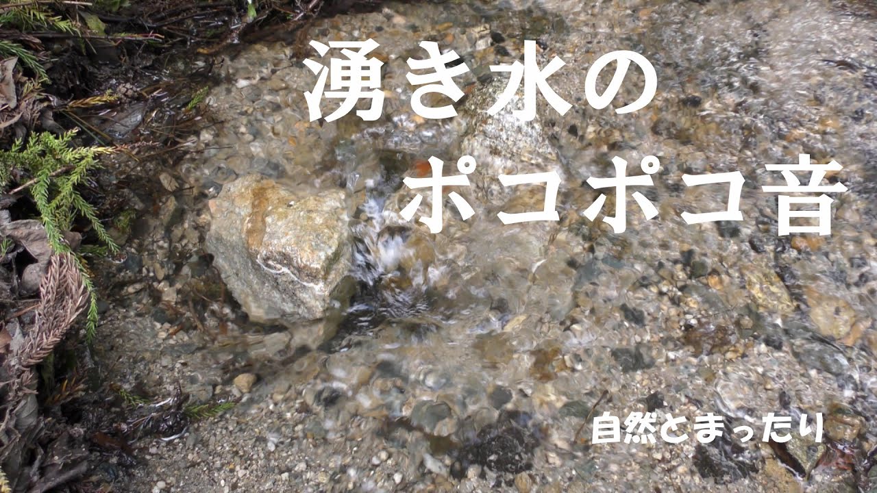 湧き水のポコポコ音（勉強用、作業用BGM)ASMR　まったりタイムに湧水の音  1 HOUR of POKOPOKO Sounds Relaxing Spring Water